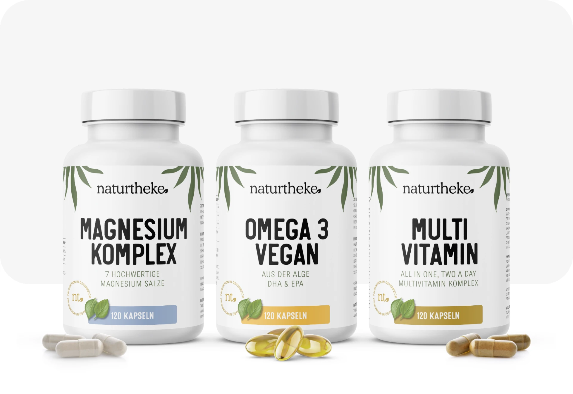 Magnesium, Omega 3 and multivitamin products